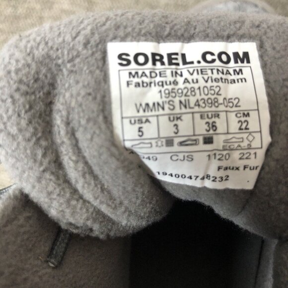 Womens Sorel Gray White Kinetic RNGD Caribou Waterproof Winter Boots Size 5 - Picture 6 of 7